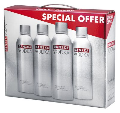 Danzka Vodka Pack 4x100 cl. - Alc. 40% Vol. In gift box.